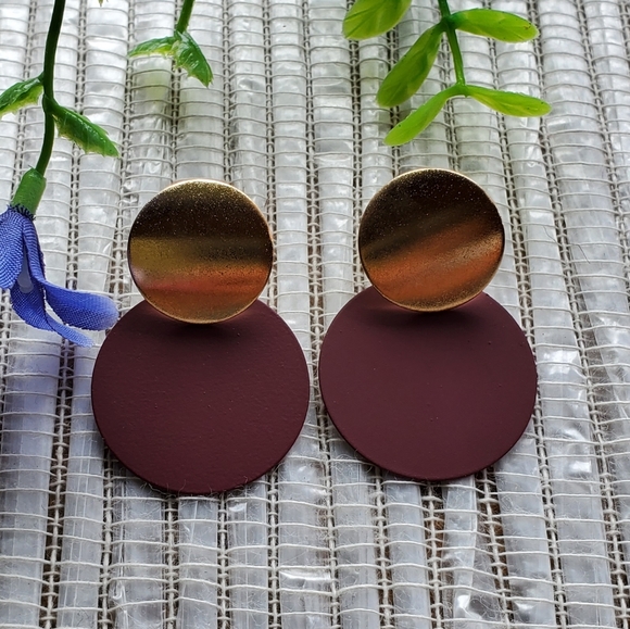 Fashion Bohemian Round Drop Metal Earrings, purple - Picture 6 of 13